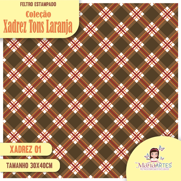 COLEÇÃO ESTAMPADOS - XADREZ TONS LARANJA