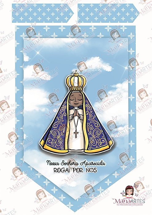 FLÂMULA DE FELTRO - NOSSA SENHORA APARECIDA - MOD.01