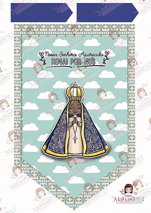 FLÂMULA DE FELTRO NOSSA SENHORA APARECIDA - MOD.02