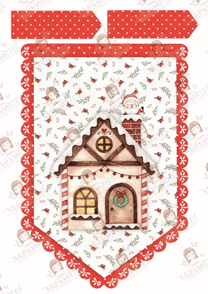 FLÂMULA DE FELTRO - CASA DE NOEL