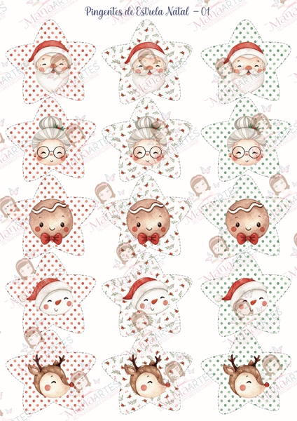 PINGENTE DE NATAL - FAMÍLIA NOEL