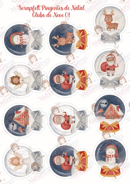 PINGENTE DE NATAL - GLOBO DE NEVE