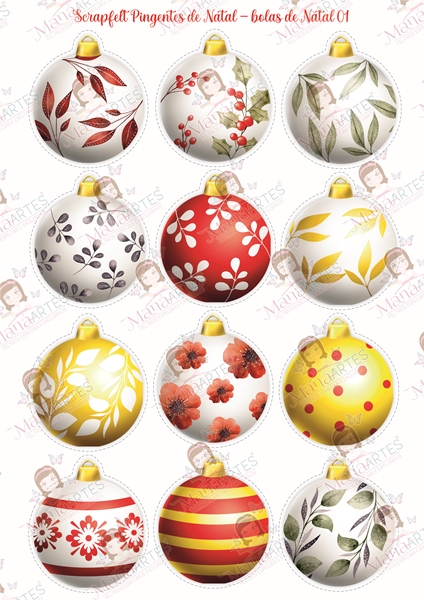 PINGENTE DE NATAL - BOLAS DE NATAL 1.1