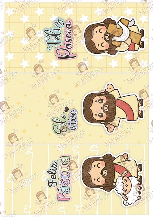 PORTA CHOCOLATE - PÁSCOA CRISTÃ - AMARELO