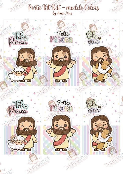PORTA KITKAT - PÁSCOA CRISTÃ - COLORS