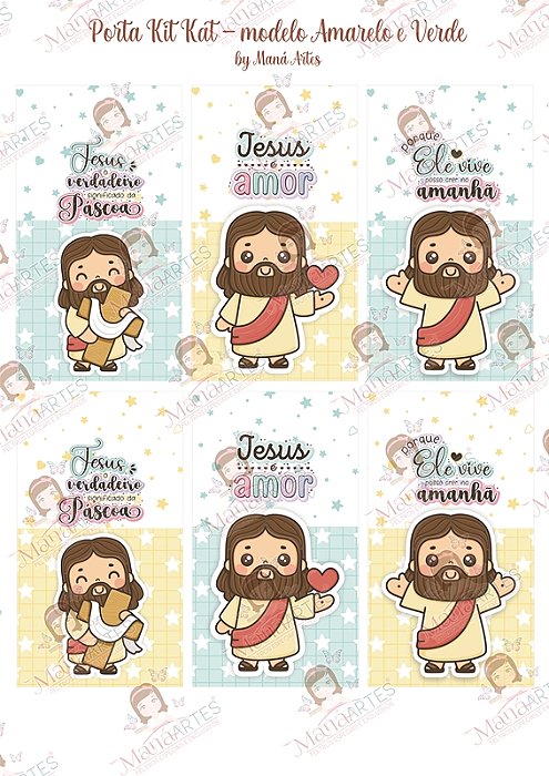 PORTA KITKAT - PÁSCOA CRISTÃ - AMARELO E VERDE