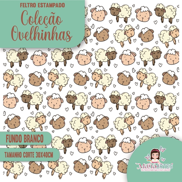 COLEÇÃO FELTROS ESTAMPADOS - PÁSCOA/ OVELHINHAS