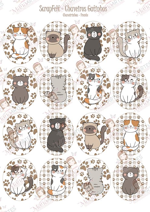 SCRAPFELT - CHAVEIROS GATINHOS 01