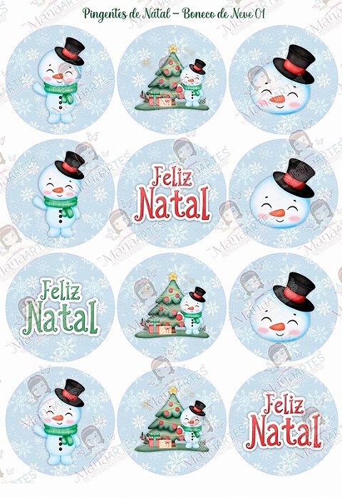 PINGENTES DE NATAL - BONECO DE NEVE 01