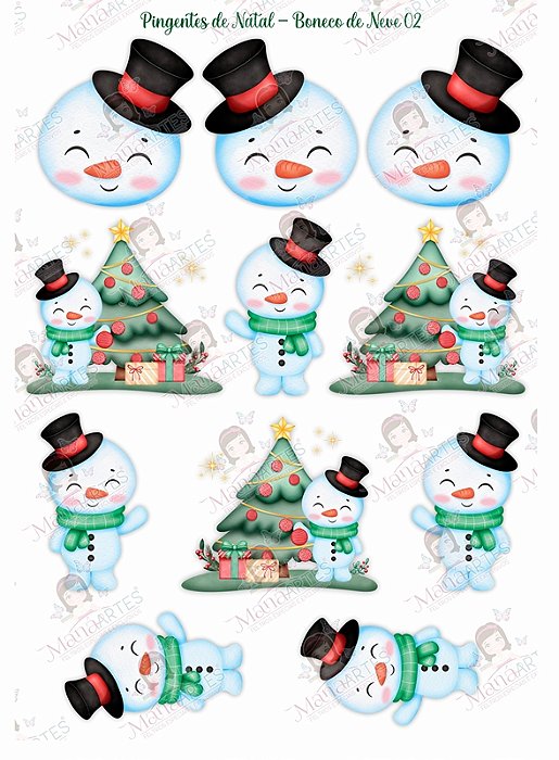 PINGENTES DE NATAL - BONECO DE NEVE 02