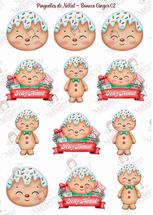 PINGENTES DE NATAL - BONECO GINGER 02