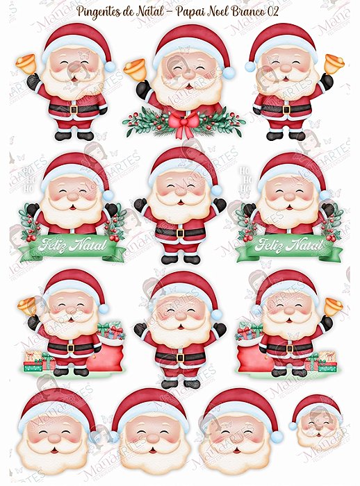 PINGENTES DE NATAL - PAPAI NOEL BRANCO 02