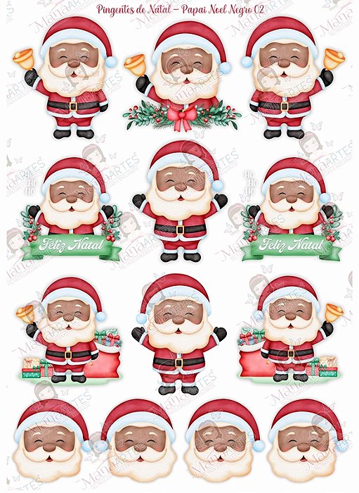 PINGENTES DE NATAL - PAPAI NOEL NEGRO 02