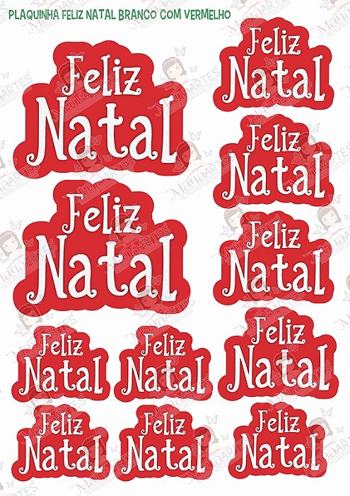 FELTRO ESTAMPADO - PLAQUINHAS DE FELIZ NATAL 02