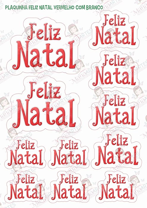 FELTRO ESTAMPADO - PLAQUINHAS DE FELIZ NATAL 04