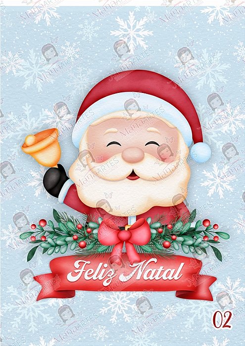 FELTRO ESTAMPADO - PAPAI NOEL BRANCO 02