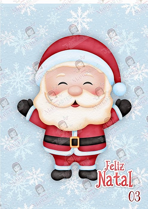 FELTRO ESTAMPADO - PAPAI NOEL BRANCO 03