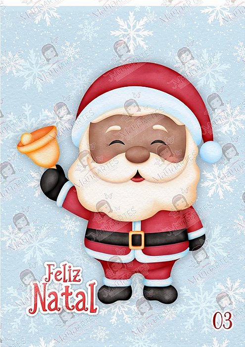 FELTRO ESTAMPADO - PAPAI NOEL NEGRO 03