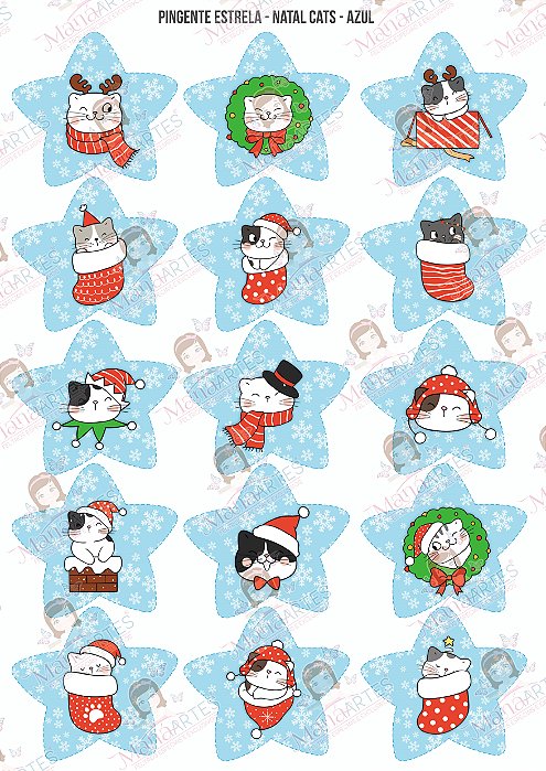 PINGENTE ESTRELA - NATAL CATS AZUL
