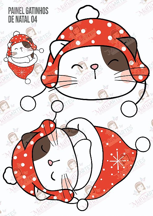 PAINEL ESTAMPADO - GATINHOS DE NATAL 04