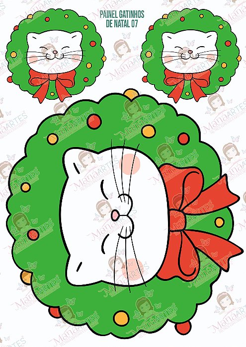 PAINEL ESTAMPADO - GATINHOS DE NATAL 07