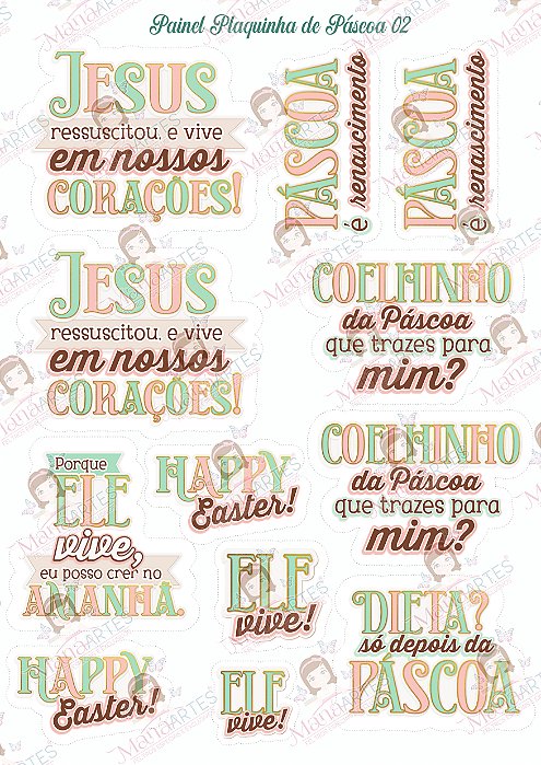 PAINEL ESTAMPADO - PLAQUINHA DE PÁSCOA 2