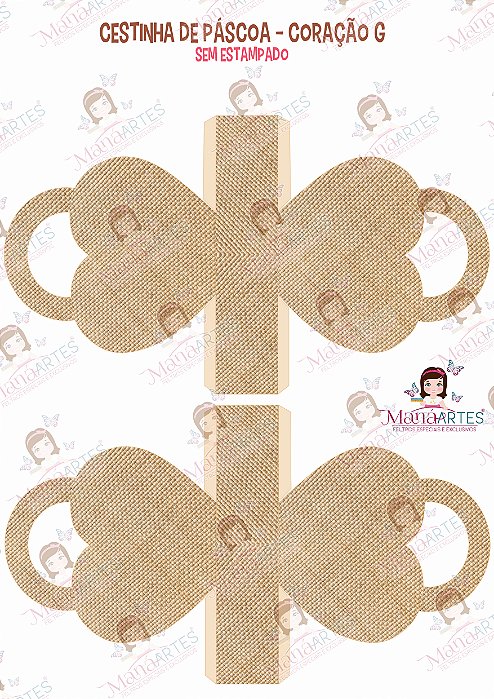 CESTINHA DE PÁSCOA CORAÇÃO P - SEM ESTAMPA