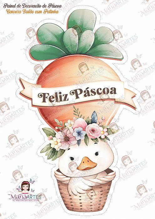 SCRAPFELT DECORAÇÃO DE PÁSCOA - CENOURA BALÃO COM PATINHA