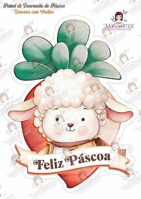 SCRAPFELT DECORAÇÃO DE PÁSCOA - CENOURA COM OVELHA