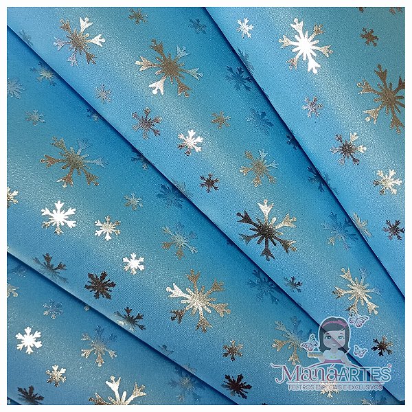 FELTRO ESPECIAL - FLOCOS DE NEVE HOLOGRAFICOS
