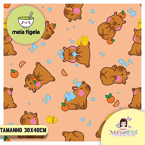 FELTRO CAPIVARA - LARANJA CANDY