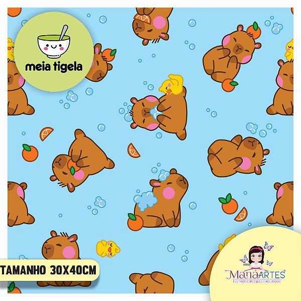 FELTRO CAPIVARA - AZUL CANDY