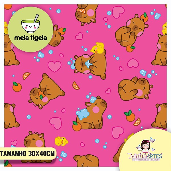 FELTRO CAPIVARA LOVE - PINK