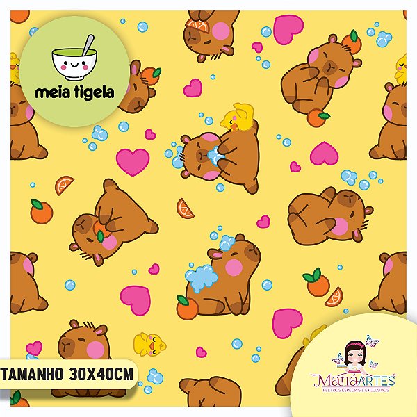 FELTRO CAPIVARA LOVE - AMARELO