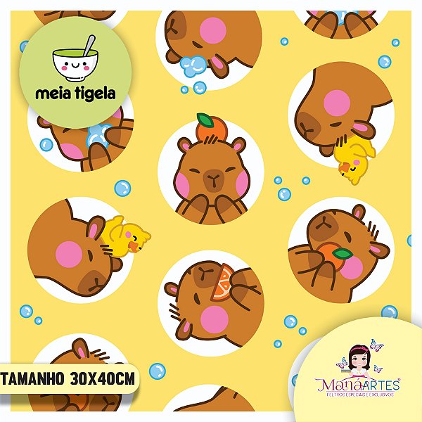 FELTRO CAPIVARA BUBBLE - AMARELO 2