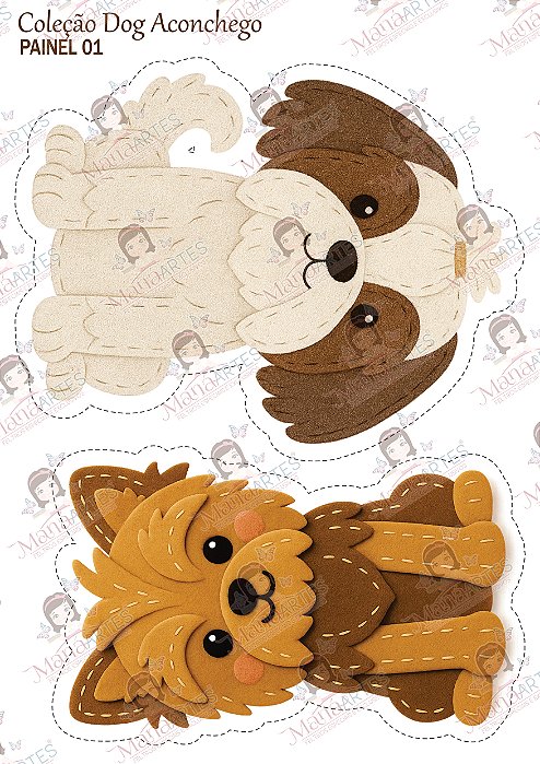 PAINEL ESTAMPADO - DOG FELT ACONCHEGO - MÉDIO 01