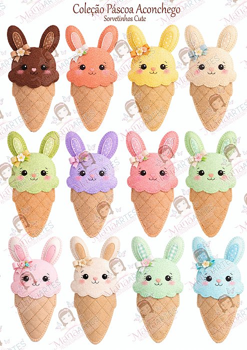 COLEÇÃO PÁSCOA ACONCHEGO - SORVETINHOS CUTE