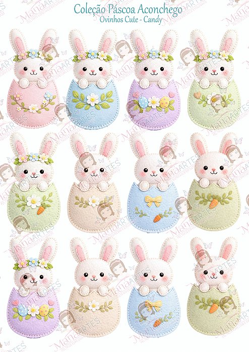 COLEÇÃO PÁSCOA ACONCHEGO - OVINHOS CUTE CANDY