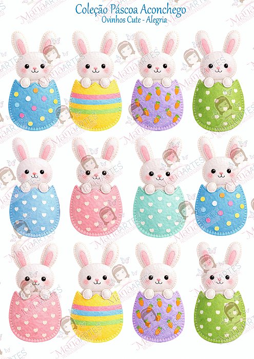 COLEÇÃO PÁSCOA ACONCHEGO - OVINHOS CUTE ALEGRIA