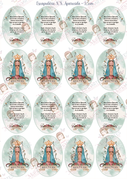 ESCAPULÁRIO NOSSA SENHORA APARECIDA - 9,5CM