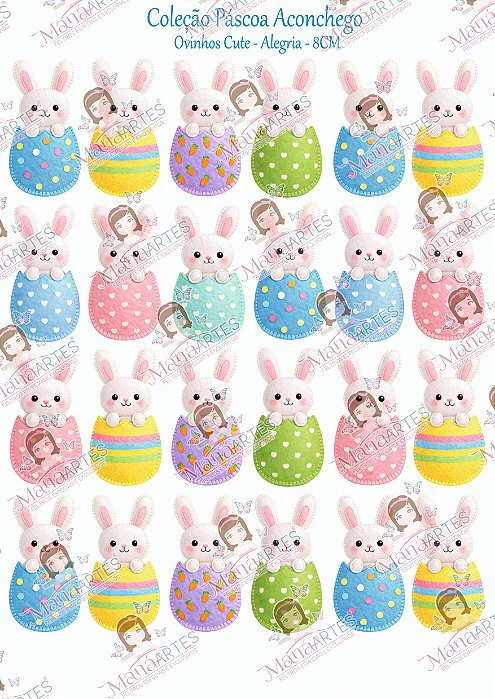 COLEÇÃO PÁSCOA ACONCHEGO - OVINHOS CUTE ALEGRIA - 8CM