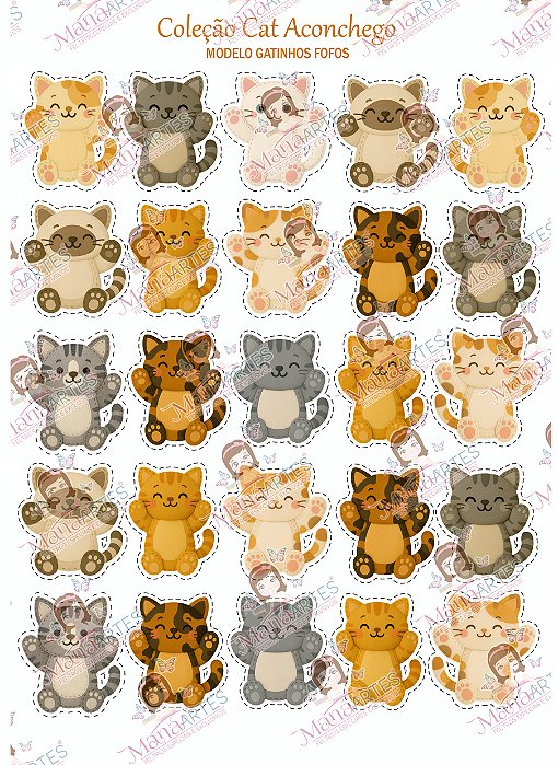 PAINEL ESTAMPADO - CAT FELT ACONCHEGO - FOFOS 6CM