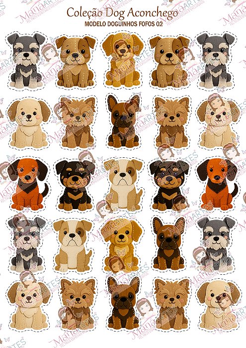 PAINEL ESTAMPADO - DOG FELT ACONCHEGO - 02 - 6cm