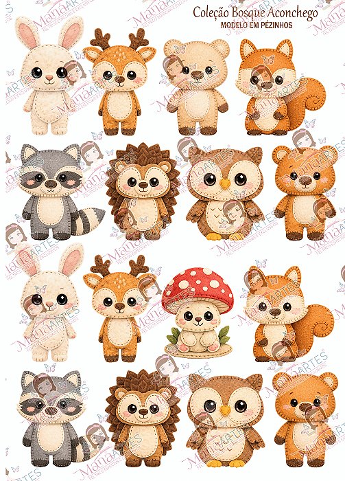 COLEÇÃO BOSQUE ACONCHEGO - EM PÉZINHOS 10CM