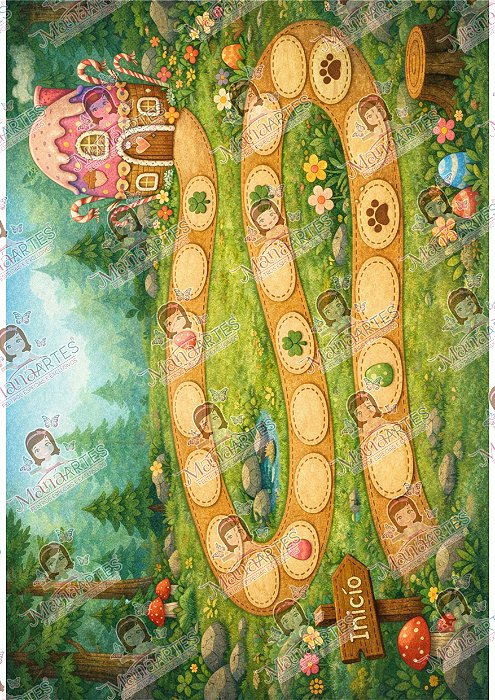 JOGO DE PÁSCOA - TABULEIRO FLORESTA ENCANTADA