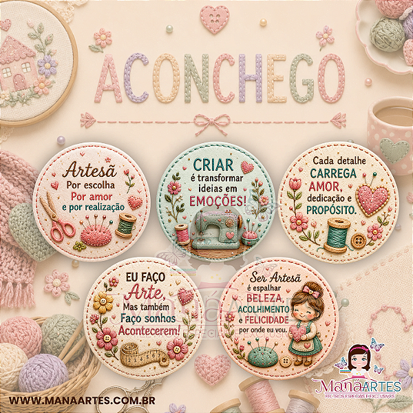 KIT ESPECIAL — BUTTONS ACONCHEGO PARA ARTESÃS APAIXONADAS