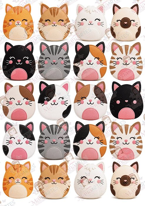 Painel ScrapFelt Gatinhos Gota Aconchego