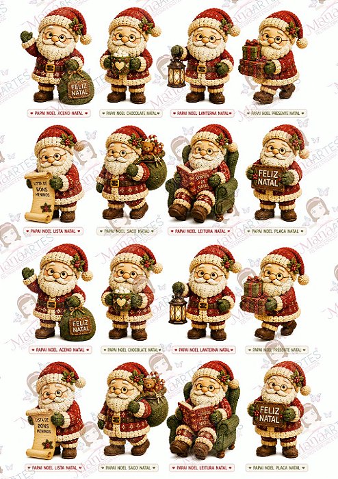 Painel de Feltro Estampado Natal Premium – Papai Noel