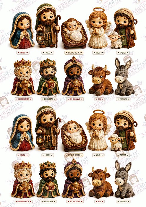 Painel de Feltro Estampado Presépio de Natal – Sagrada Família e Reis Magos