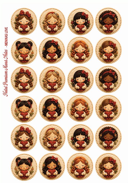 Painel de Feltro Estampado Natal Premium – Meninas Love